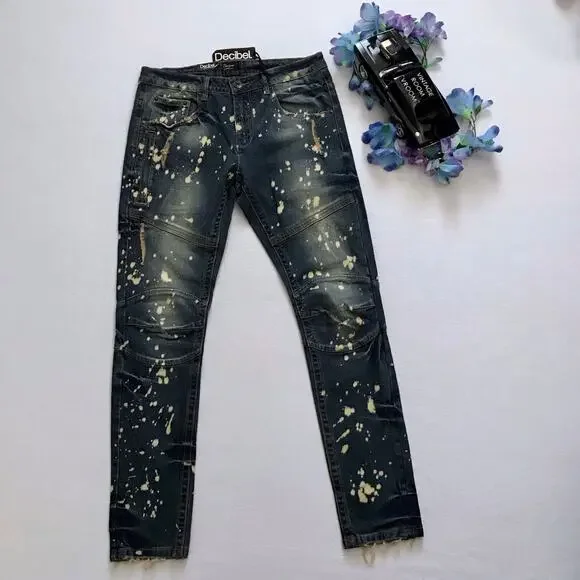 Decibel NWT Distressed Medium Wash Skinny Jeans Men 34 - Picture 2 of 11